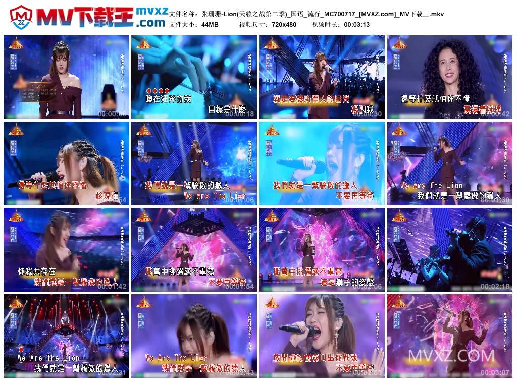 张珊珊-Lion(天籁之战第二季)_国语_流行_MC700717